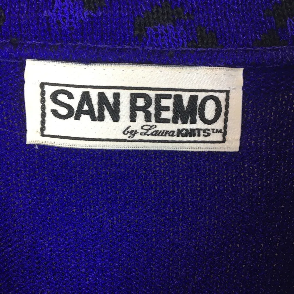 San Remo Vintage Purple & Black Knit Button Up Cardigan Sweater M Size M - Image 8