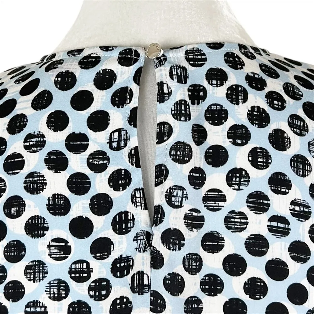 Vince Camuto Black Polka Dot Short Sleeve Blouse Size XS - Image 4