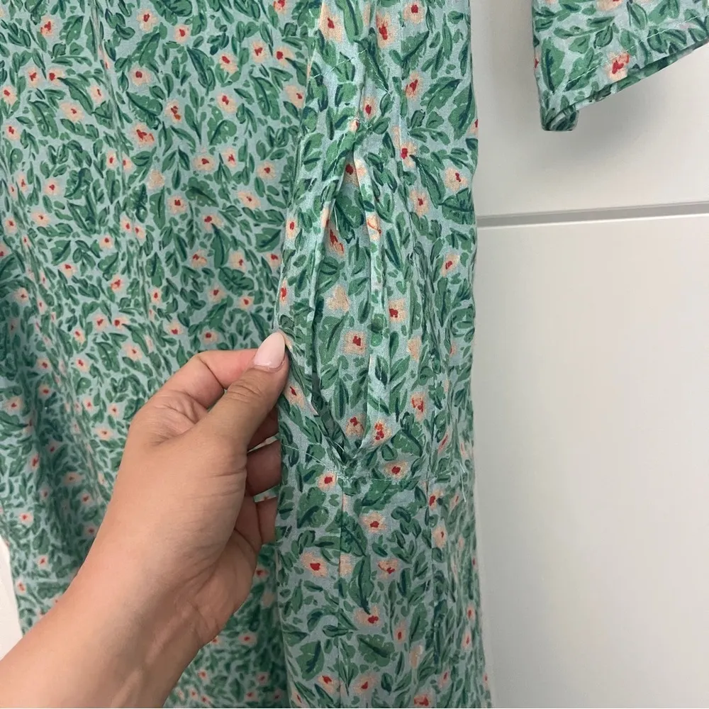 Roller Rabbit Cerro Green Floral Dress Long Sleeve Curtis Maxi - Image 3