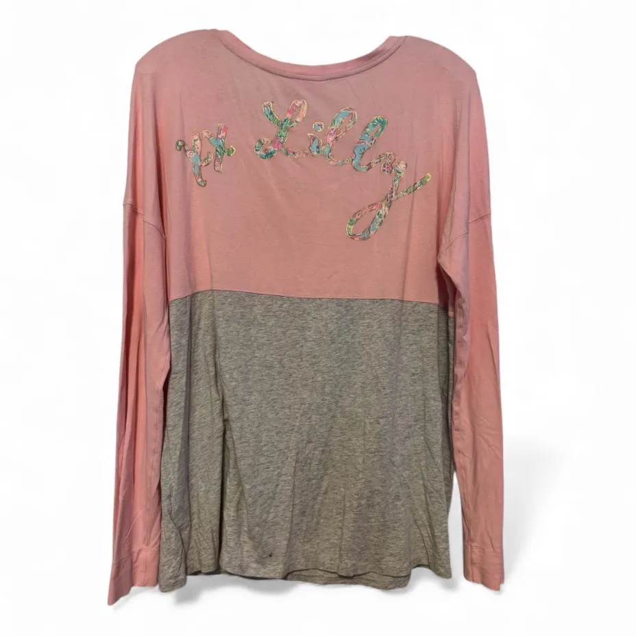 Lilly Pulitzer On Parade Pink Finn Top Long Sleeve M - Image 2
