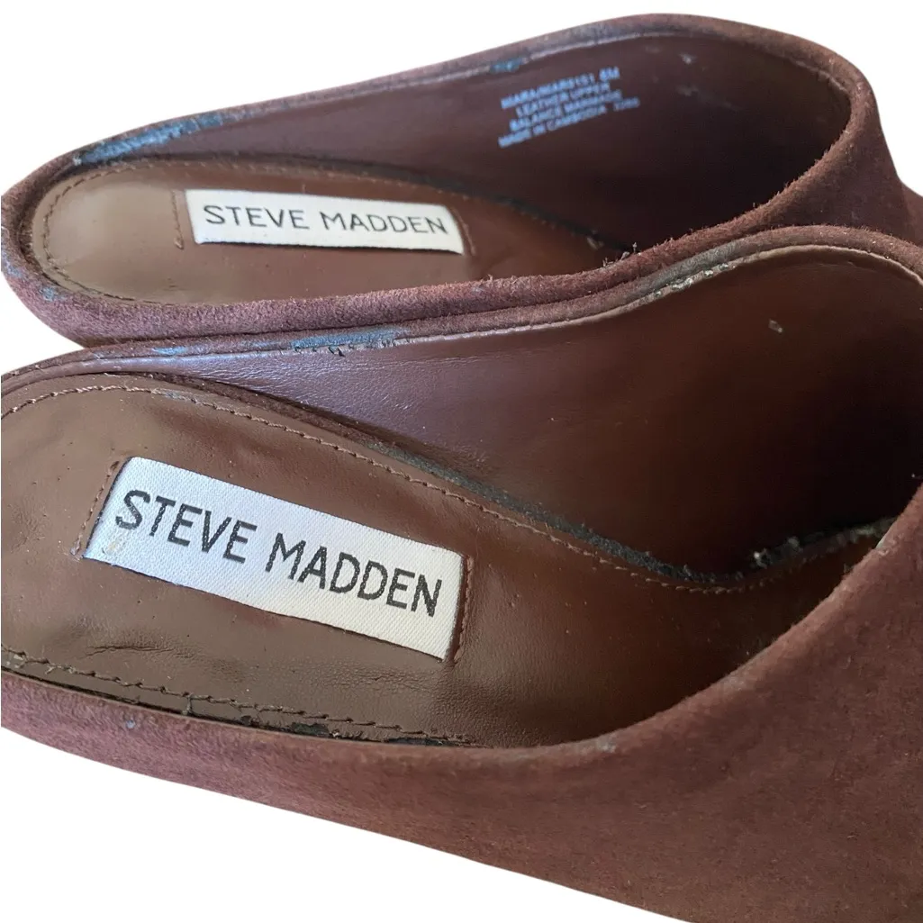 Steve Madden Niara Brown Suede Point Toe Mule size 8 - Image 4