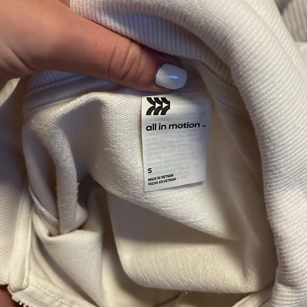 White All In Motion Cropped Collared Quarter Zip - Image 3