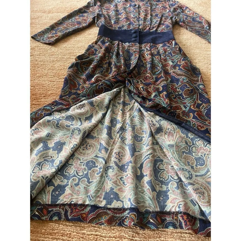 Vintage Handmade Button Up 3/4 Sleeves Stretch West With Pockets Dress M-S - Image 5