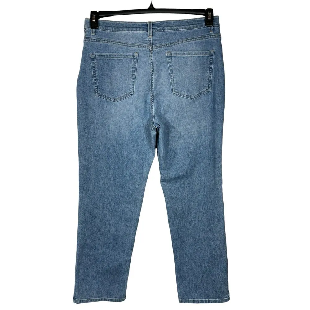 Gloria Vanderbilt SZ 14 SHORT Amanda Jeans Stretch Hi-Rise Pockets Medium Wash - Image 4