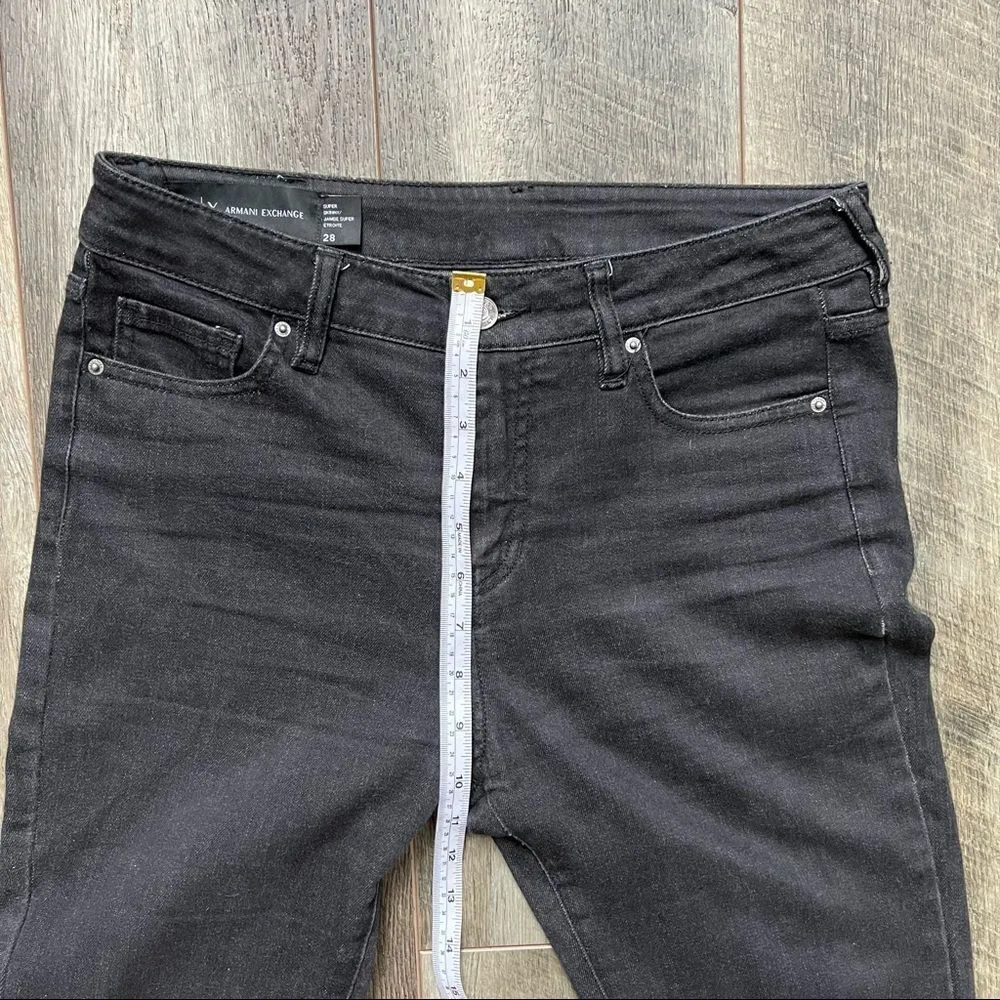 ARMANI EXCHANGE Super Skinny Jambe Jeans Black Size 28 - Image 11