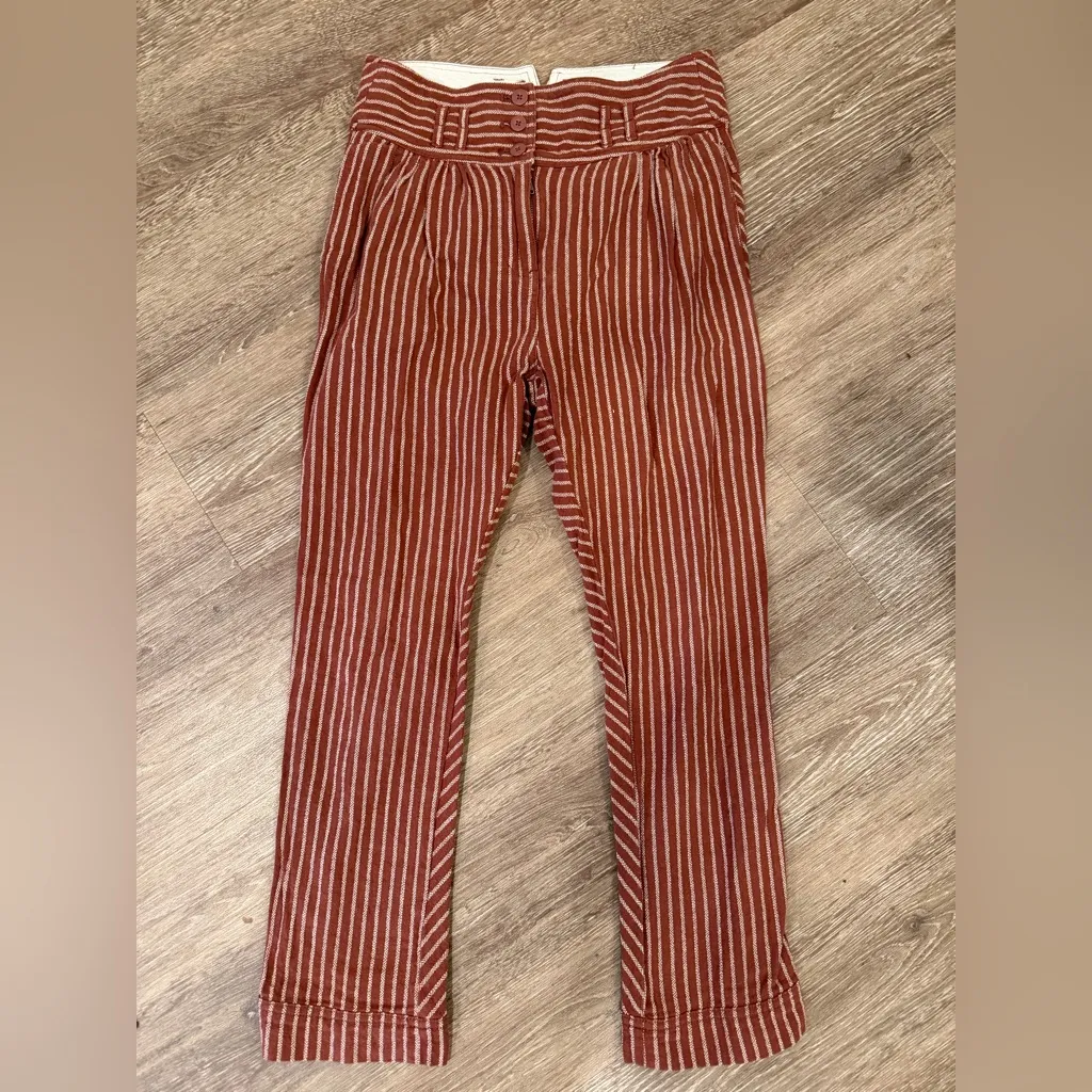 Free People Rumors Textured Harem Pants Reddish Brown size 2 high waist crop - Image 4
