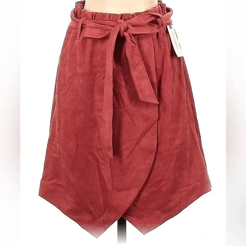 Anthropologie | Boho Western Chic Rust Faux Suede Tie Skirt Mini Size XS NWT - Image 5