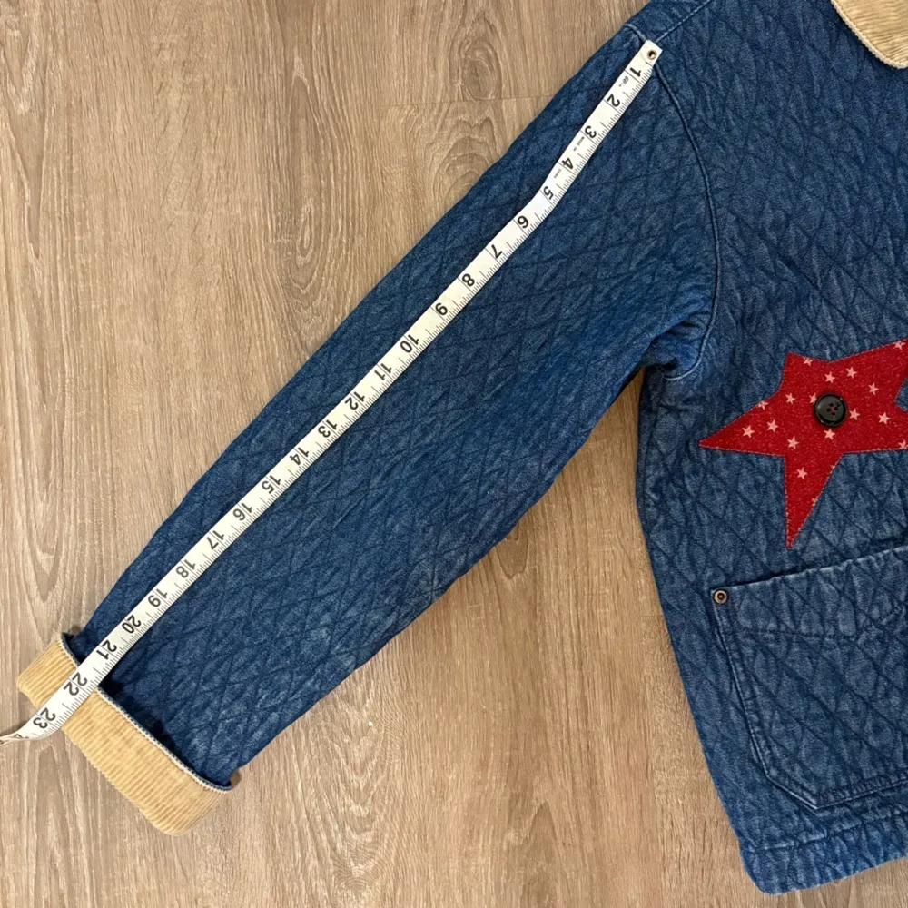 VTG Haiks Size L Quilted Denim Blue Jean Chore Coat Country American Corduroy​​ Size L - Image 8