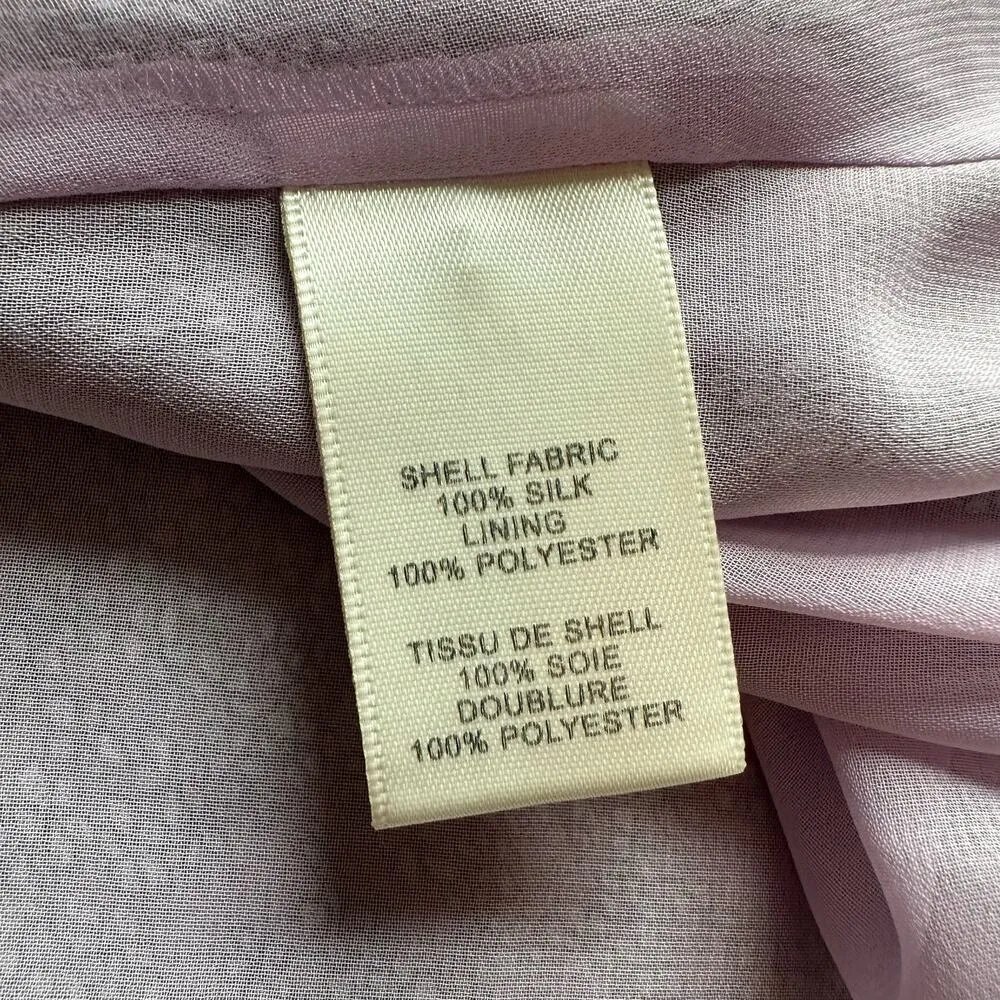 light purple floral silk sleeveless top size 4 - Image 9