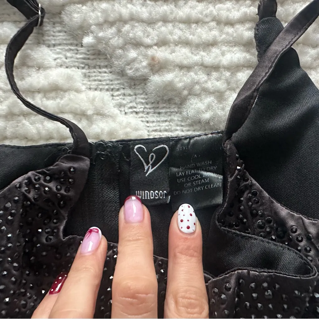 Windsor Black Sequin Corset Tank Top - Image 2