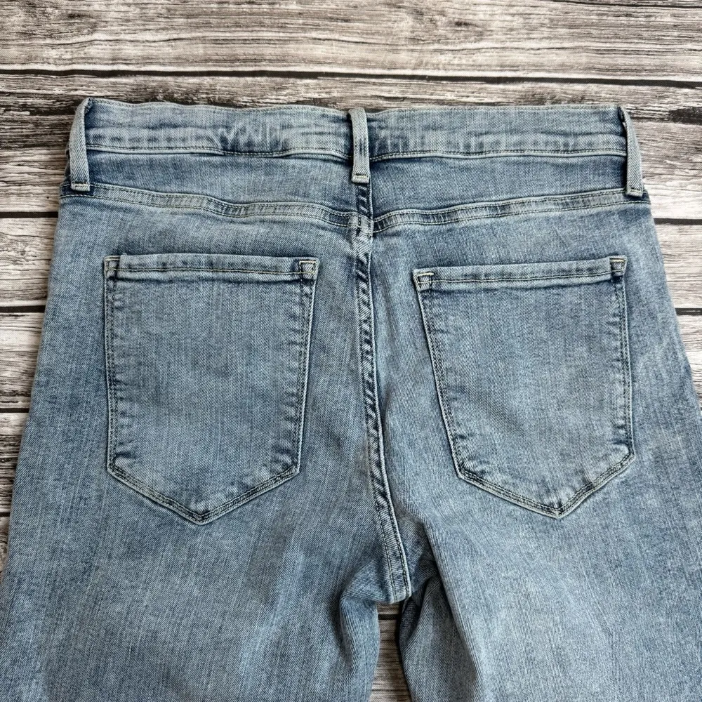 Banana Republic Women's Mid-Rise Skinny Jeans 28 Light Blue Denim Distressed Raw - Image 5