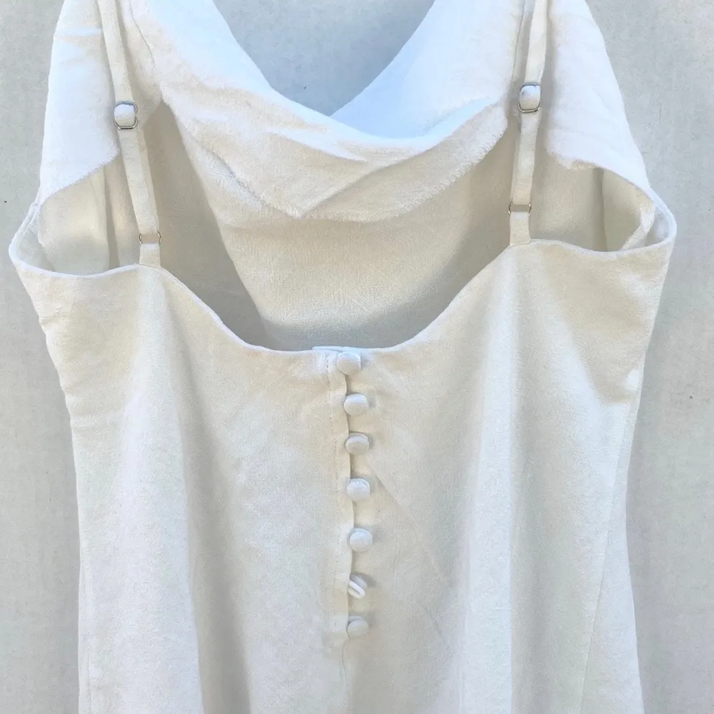 NWOT Princess Polly Womens Size 0 white Cheri cowl neck button back Mini dress - Image 10