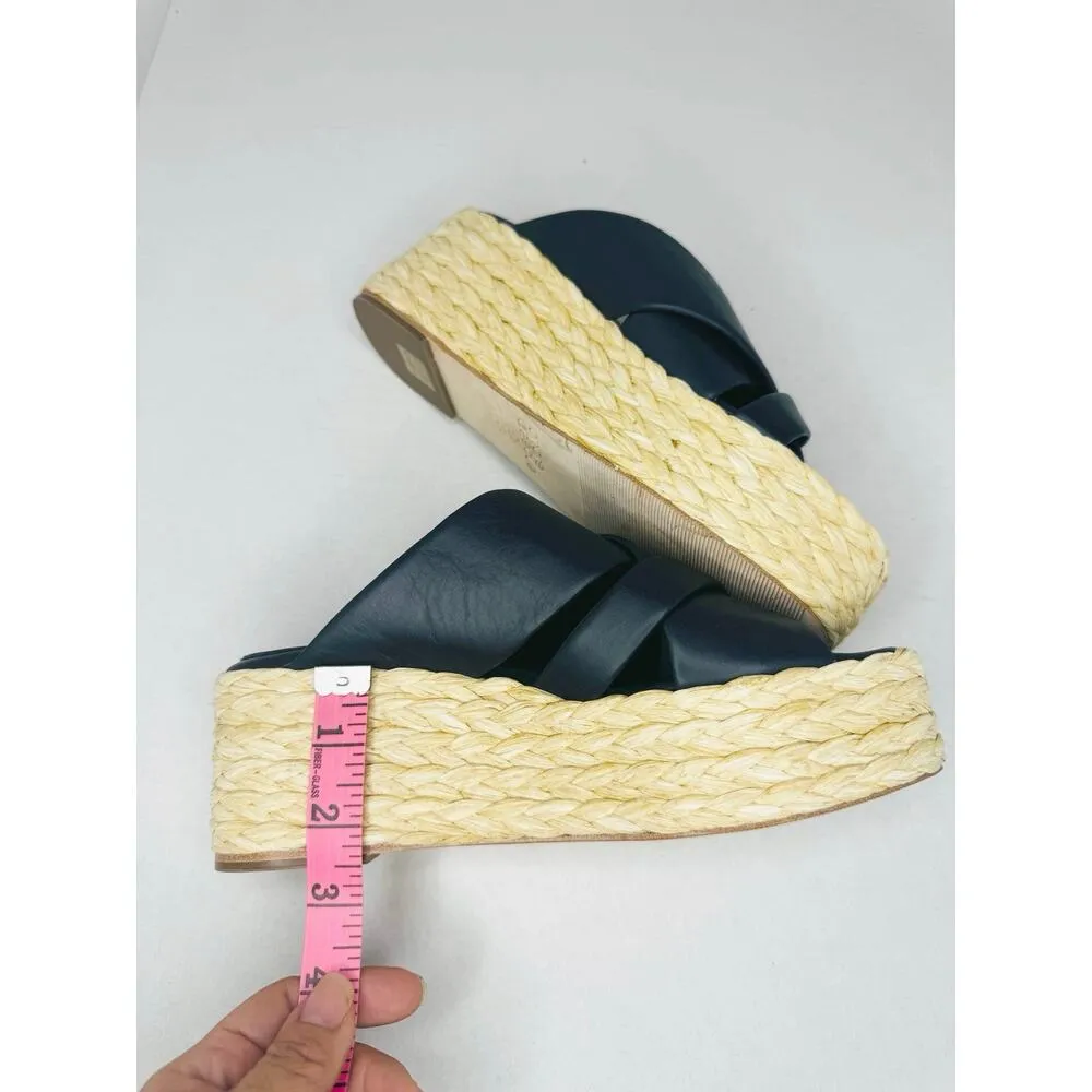 Andre Assous Calesa Crossover Strap Slip on Espadrille Sandals in Navy size 38 Blue - Image 5