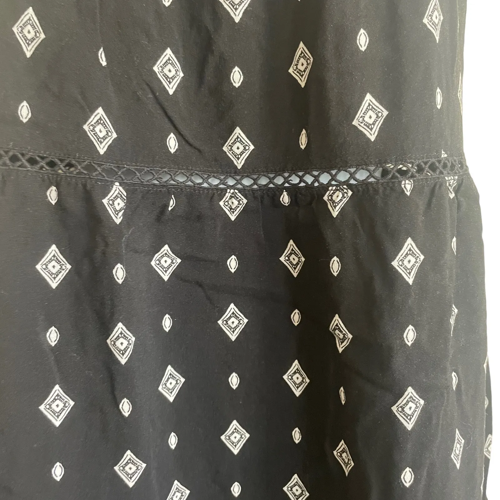 Y2K Pink Rose Women Dress‎ S Geometric Tiered Beachy Babydoll Whimsygoth Fairy - Image 8