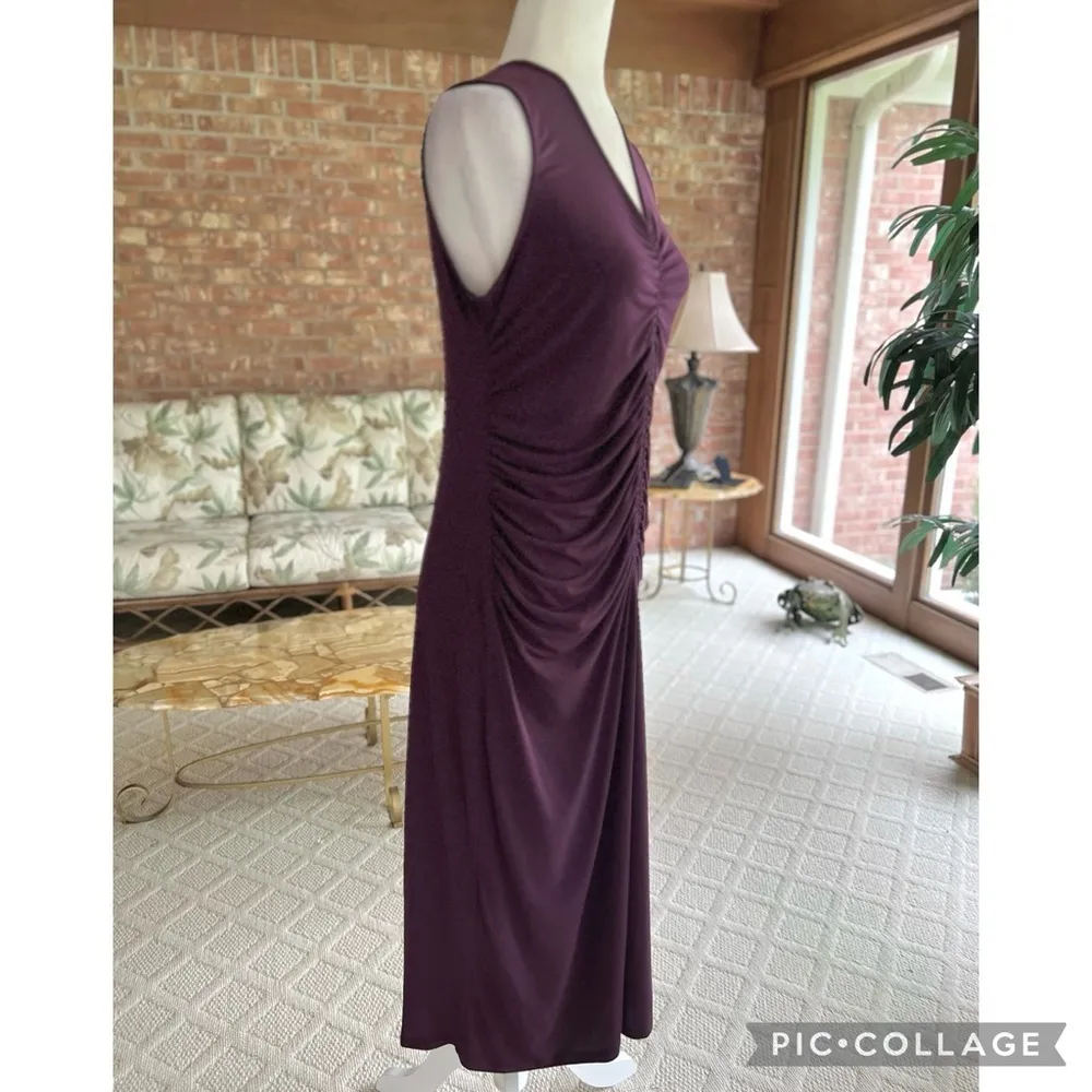 NEW Calvin Klein Dress Purple Ruched Jersey Knit Midi Small Wedding Party Brunch - Image 10