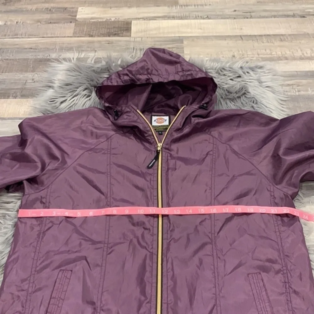zip front hooded windbreaker jacket eggplant L - Image 5