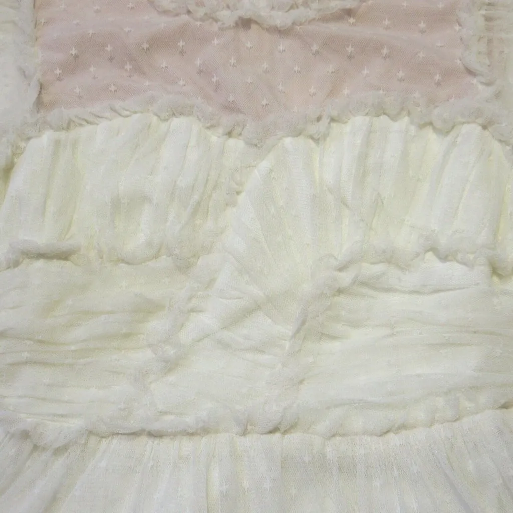 NWT Ivy City Co Whimsical Gown in White Embroidered Tulle Ruffled Maxi Dress S - Image 7