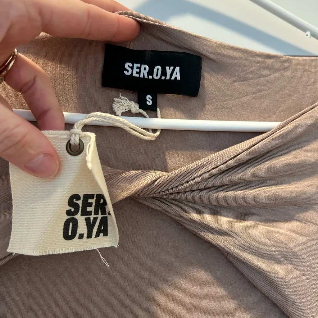 NWT Ser.O.Ya Retrofete Irene Dress Beige S Brown - Image 6