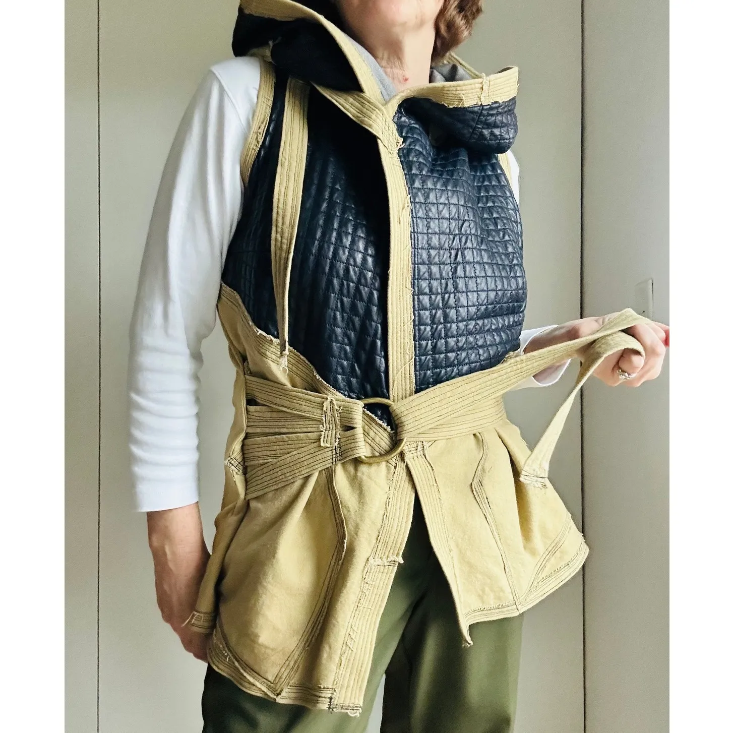 Tailored Steampunk Renaissance Canvas Vest S/M Festival Fantasy Waistcoat Brown - Image 2