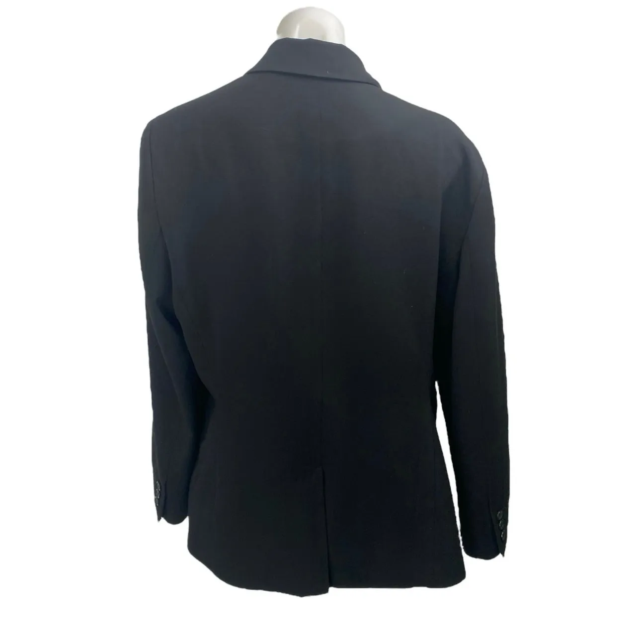 Calvin Klein Womens Black Long Sleeve Peak Lapel One Button Blazer Coat Jacket M - Image 2