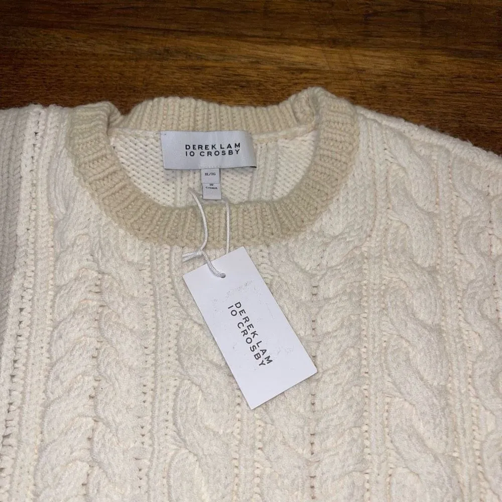 NWT Derek Lam 10 Crosby Rory Mixed Cable Knit Sweater - Image 7