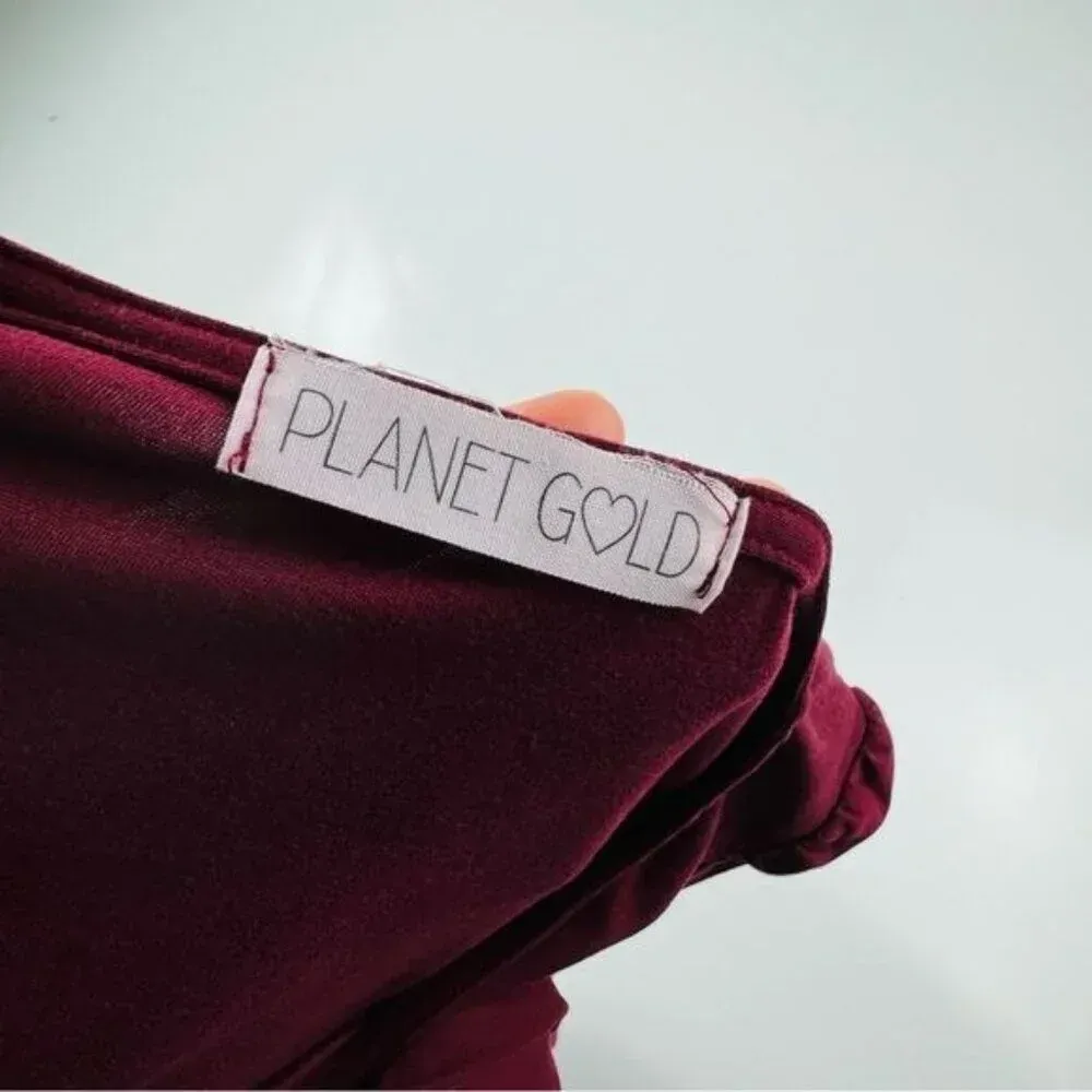 Planet Gold Burgundy Crop Top Size Small‎ - Image 7