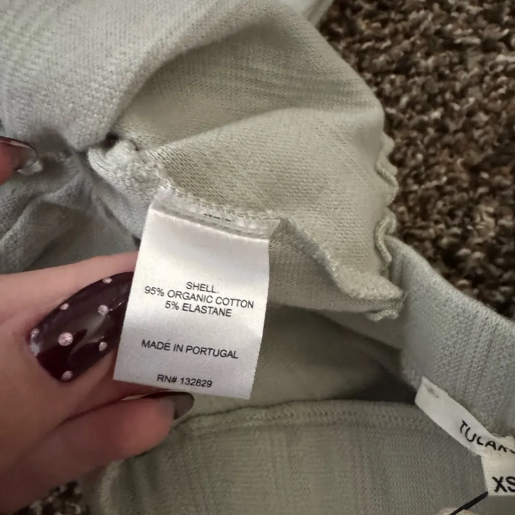 Tularosa Olivia Owen Pointelle Knit Set Cardigan Flare Pants Size XS NWOT Green - Image 9