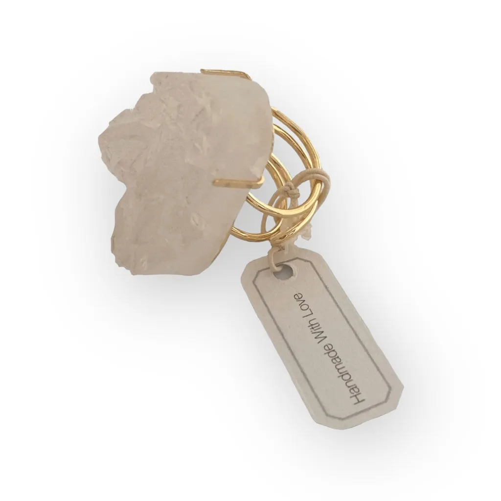 new Nakamol Jewels ☀︎︎ Thai Raw Organic Quartz Ring ☀︎︎ Gold Tone ☀︎︎ Sparkling White - Image 9