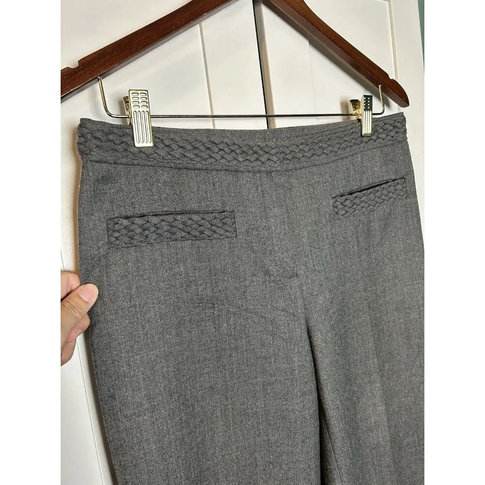 Barbara Bui Initials Women’s Grey Wool‎ Flare Pants Slacks size 38 EUC Gray - Image 9