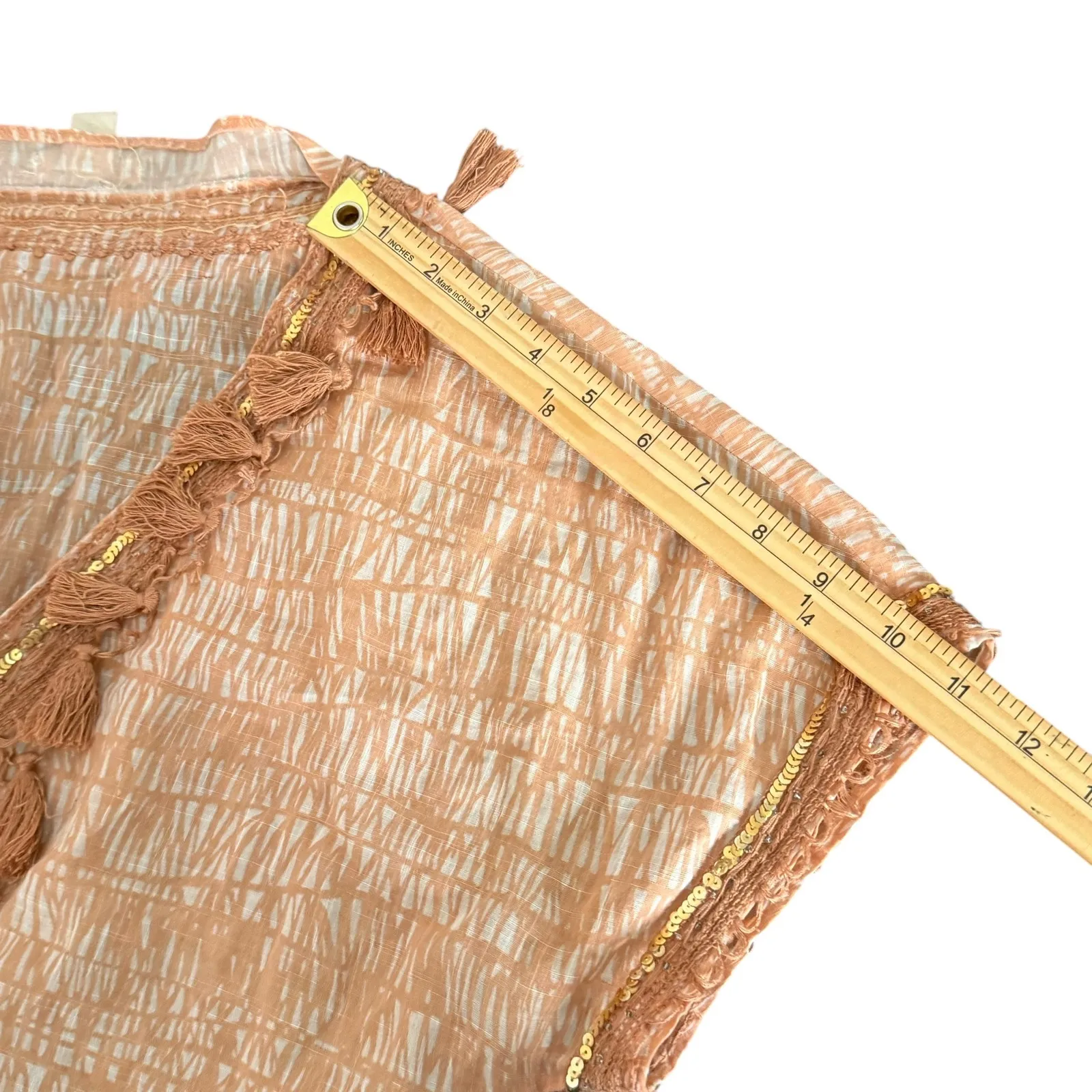 J. Crew‎ Tunic Top Womens 8 Tassel Fringe Beach Resortwear Sequins BOHO Vacation - Image 13