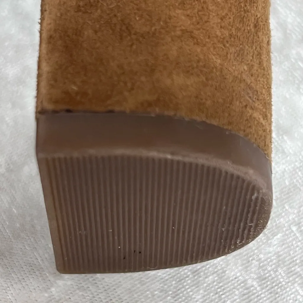 Marc Fisher tan Brown Suede leather Lace-Up Heels 8M round toe pumps - Image 12