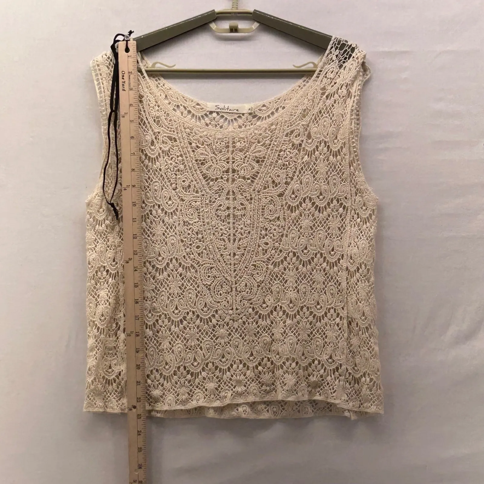 Crochet Lace Top Cream Small - Image 11