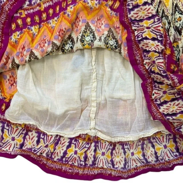 Chaudry KC Boho Maxi Skirt Multicolor Diamond‎ Print Elastic Waist Womens XL Purple - Image 6