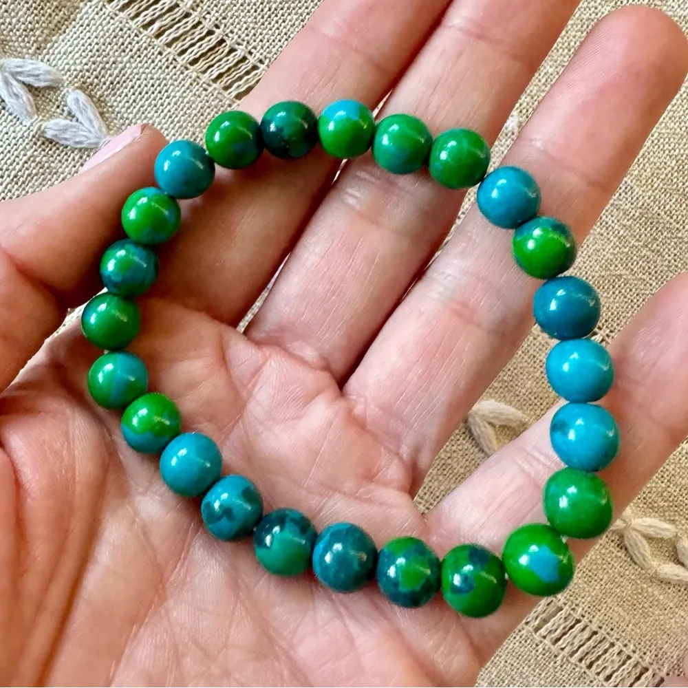 🌎Chrysocolla Crystal Bracelet🌎 ~8mm - Image 7