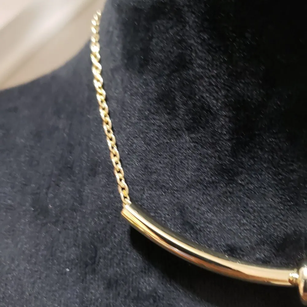 The Limited Women's Goldtone Knot Curved Bar Necklace NWT Gold - Image 5