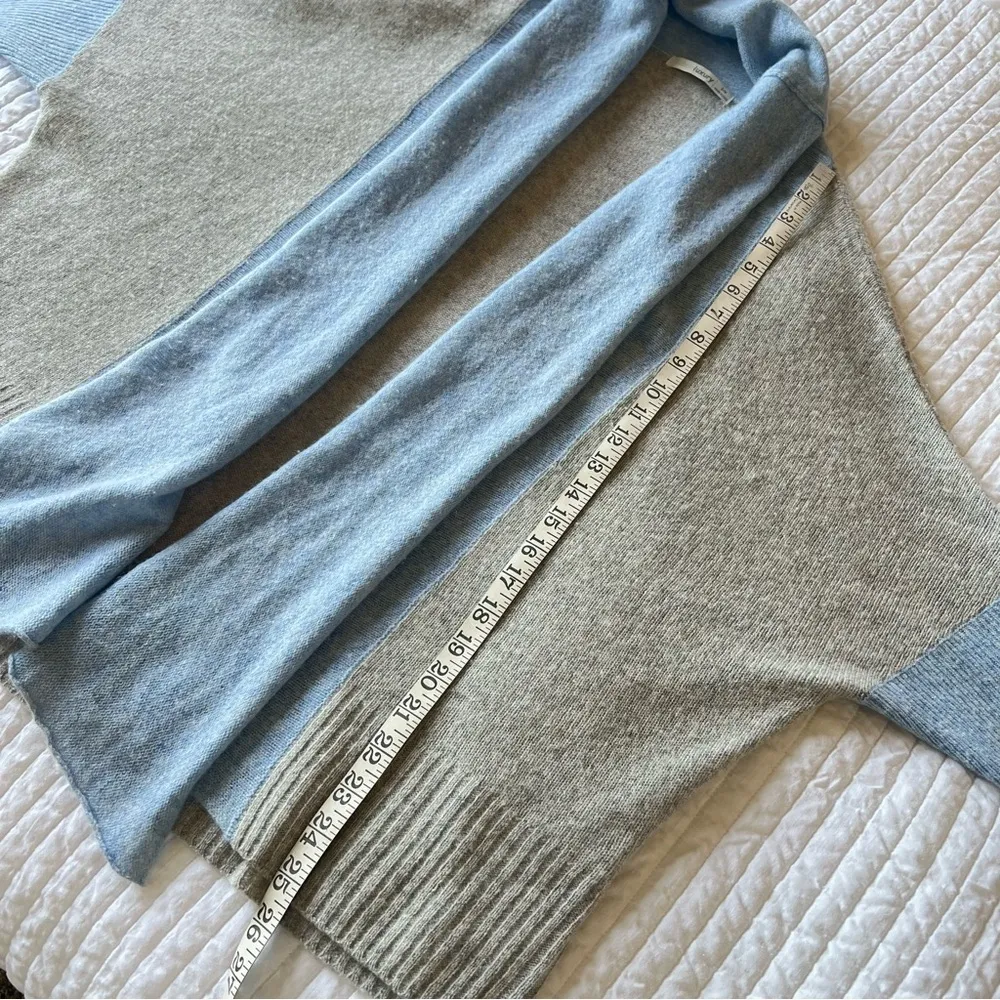 Subtle Luxury 100%Cashmere cocoon Cardigan open front shawl collar blue S/M Gray Size undefined - Image 7