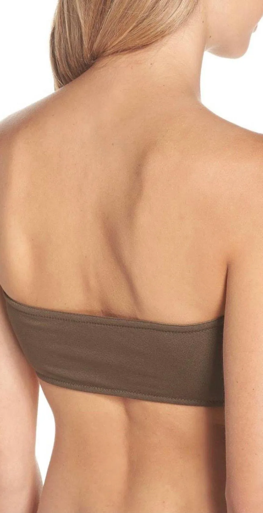 NWT $28  Willow Strapless Tie Bandeau Olive M - Image 2