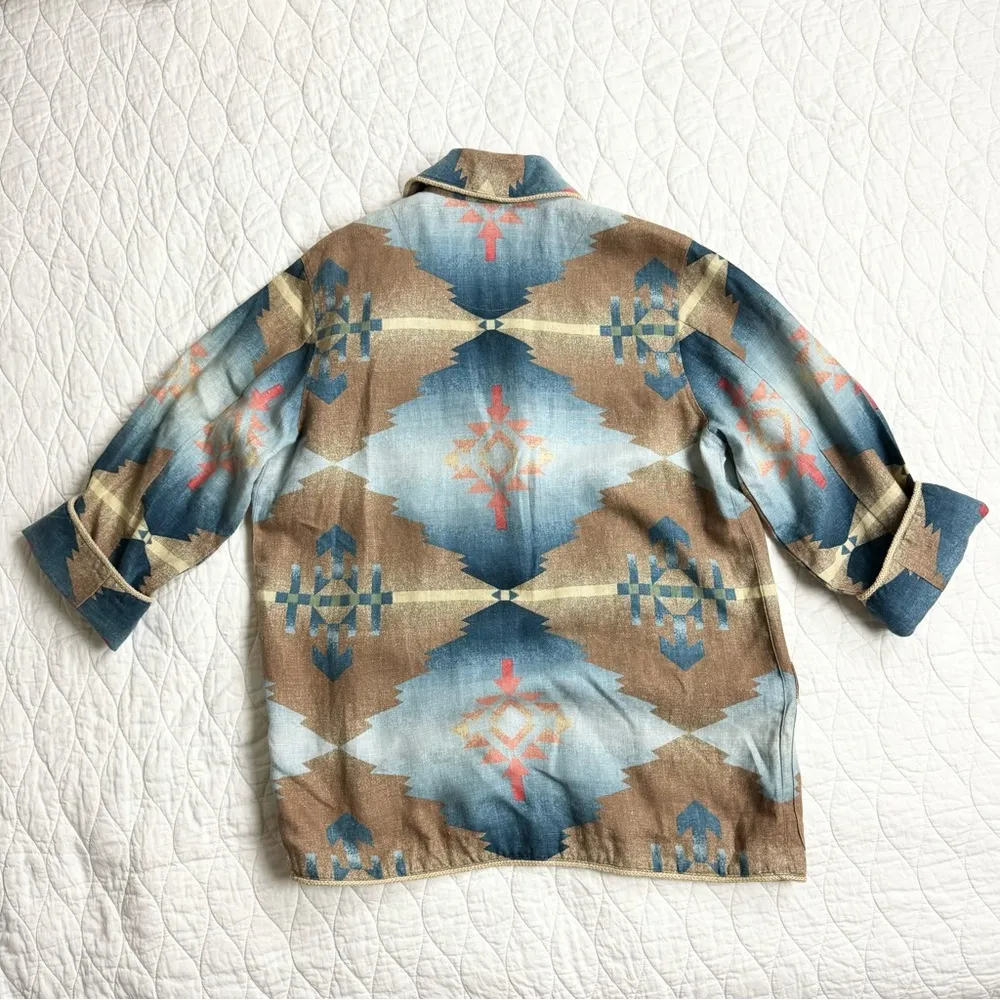 HOST PICK 🎉 Vintage Jones New York Sport Blazer Southwest Concho  Linen Jacket M - Image 2