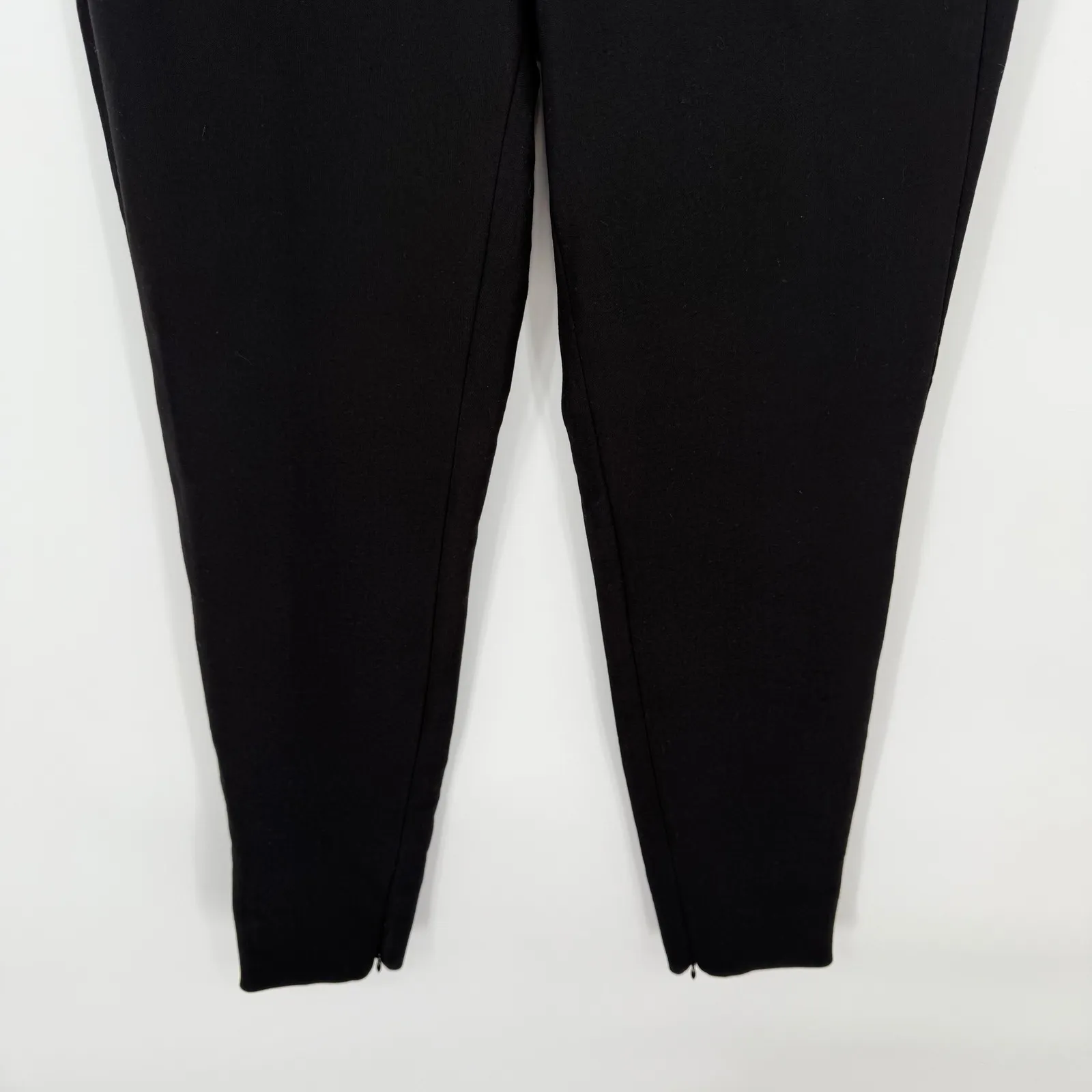 Halston Heritage Black Ponte Knit Tuxedo Ankle Zip Pants - Size 6 - Image 5