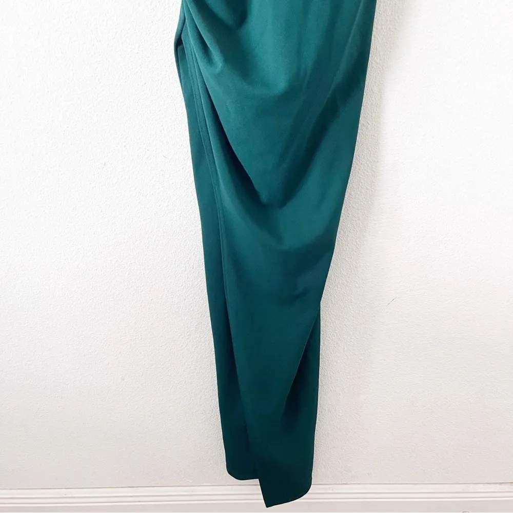 Club L London Lyric Off the Shoulders Maxi Dress In Bottle Green Size 8 - Image 3