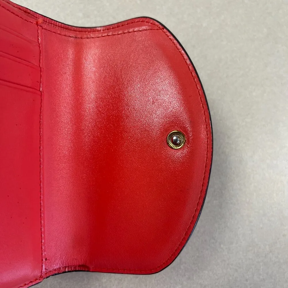 MCM Visetos Grained Calfskin Tri-Fold Wallet - Marigold Orange - Preowned - Image 7