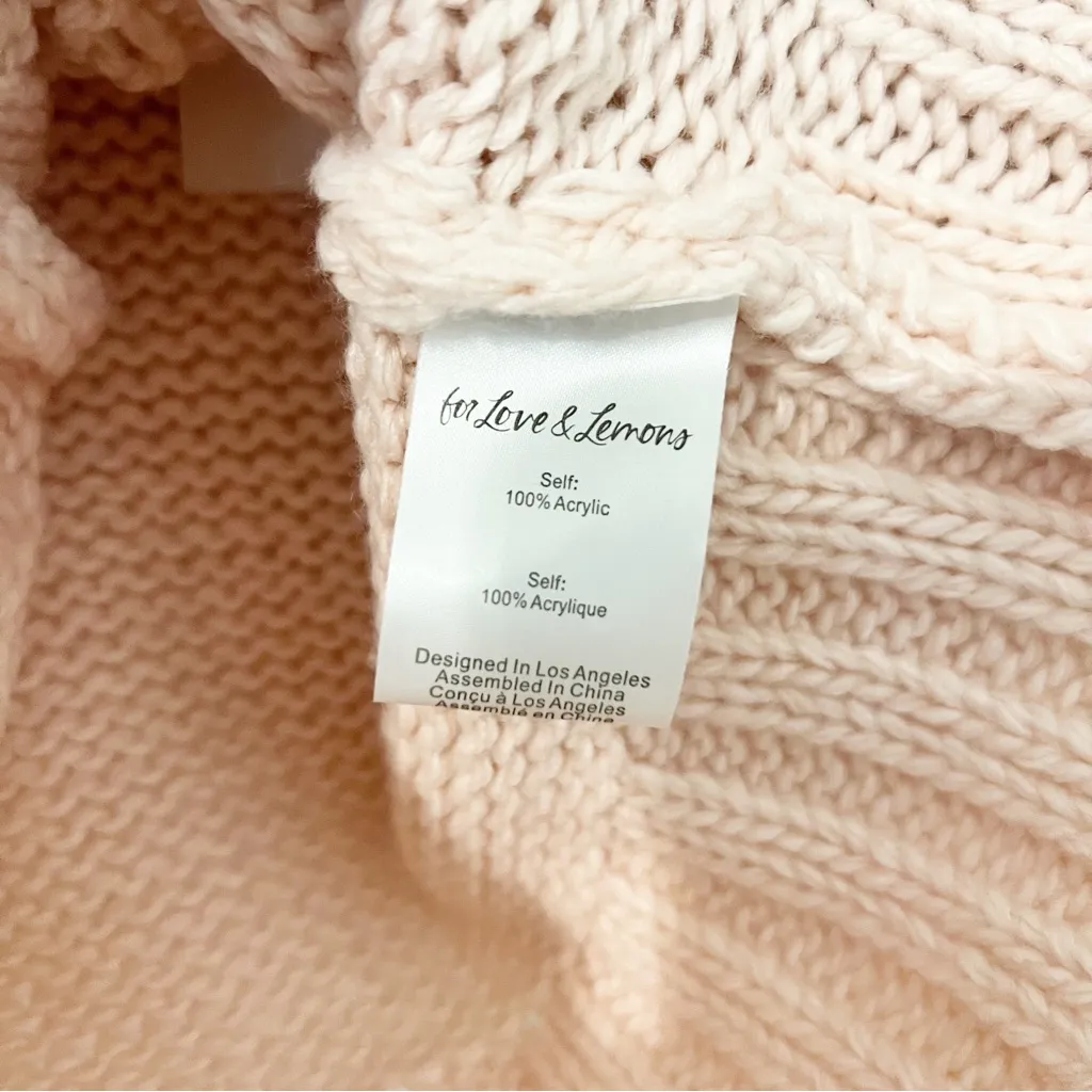 NWT FOR LOVE & LEMONS Stacy Sweater in Pink FLAL Size Small S - Image 4