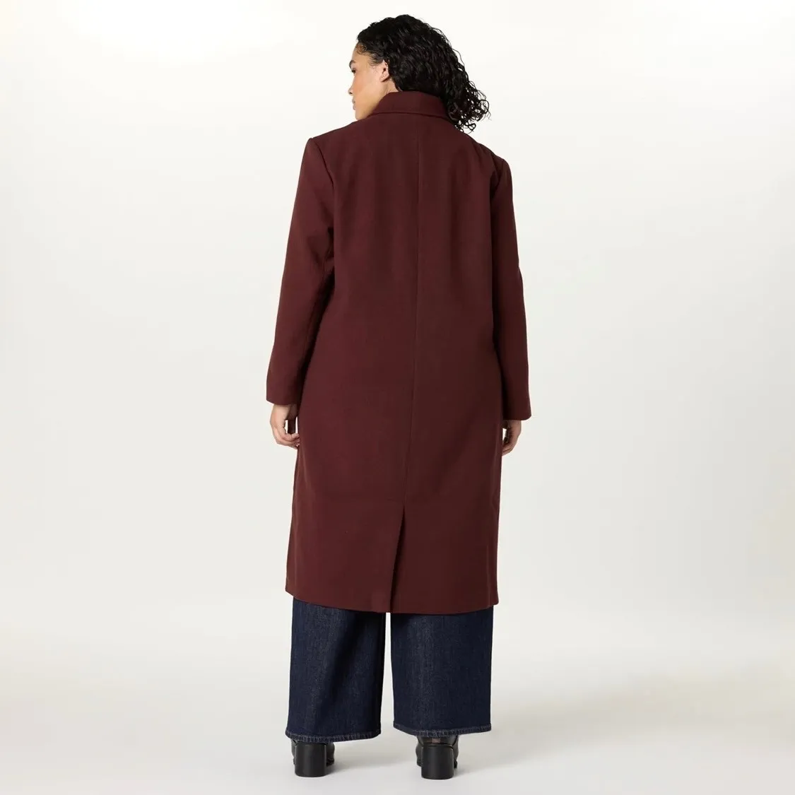 The Drop Liam Oversized Long Wool Blend Coat Decadent Chocolate 3X Brown - Image 5