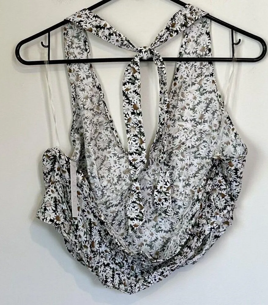 NWT Abound by Nordstrom Black Daisy Halter Crop Top - Size 1X - Image 8