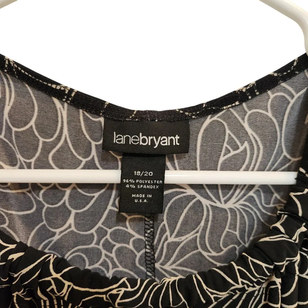 Lane Bryant Brown Floral Geo Boho Scoop Neck Midi Maxi Shift Dress Size 18/20 - Image 9