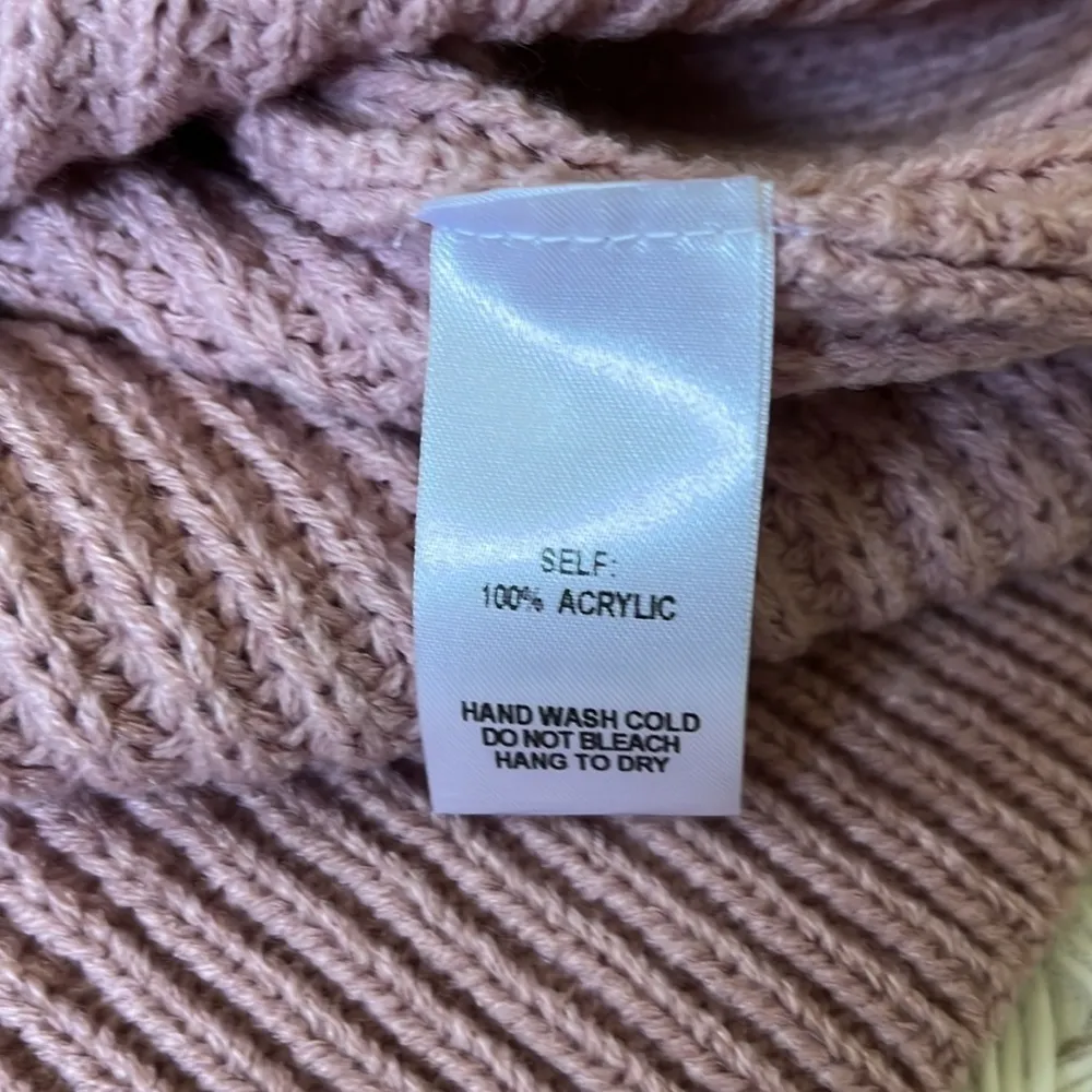 Lulus Women’s Sweet Demeanor Pink Turtleneck Cold-Shoulder Sweater Dress Small - Image 9