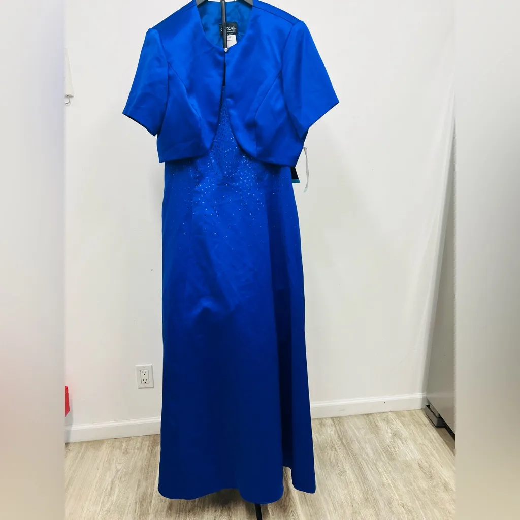 Onyx Nite Sapphire Blue Embellished Maxi Dress Size 16 - $27 New With Tags  - From Hilcia