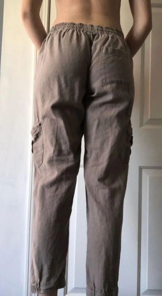 cotton cargo pants joggers Tan - Image 3