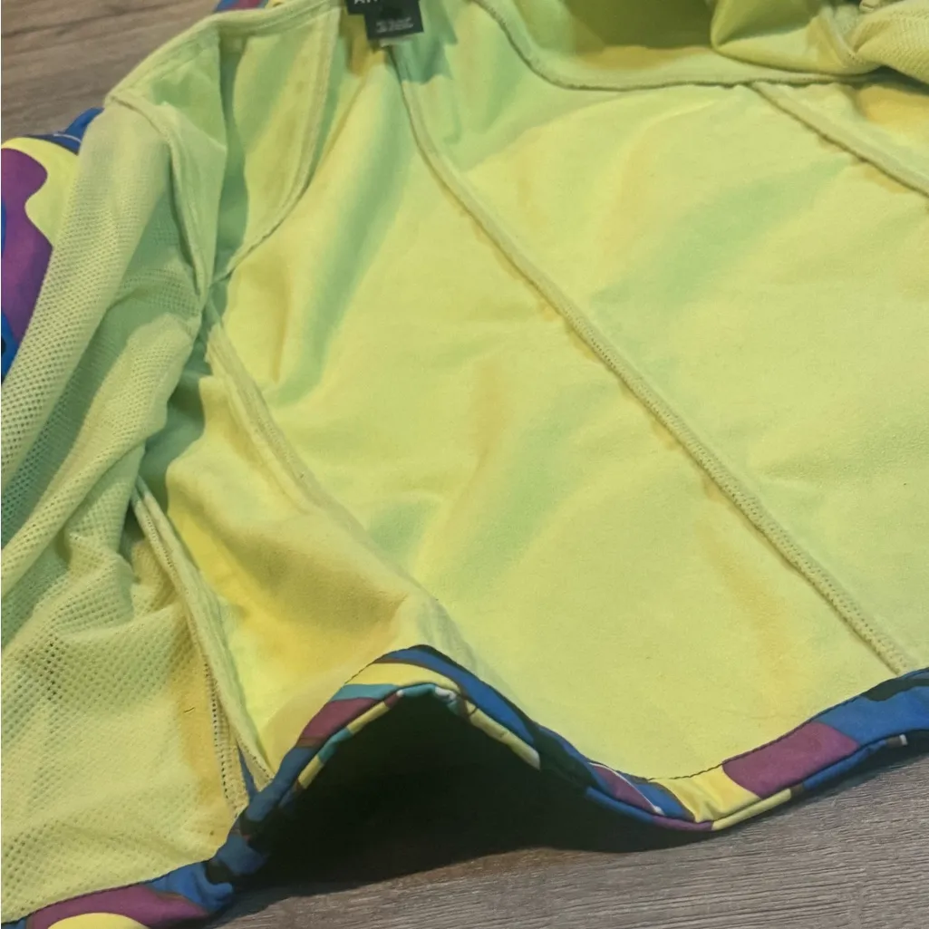 Athleta Limited‎ glacier softshell fleece jacket in retro pattern zip Medium EUC - Image 7