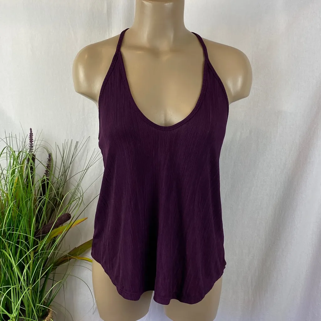 Free People Intimately Purple Ribbed Racerback Tank Top NEW XS - Image 2